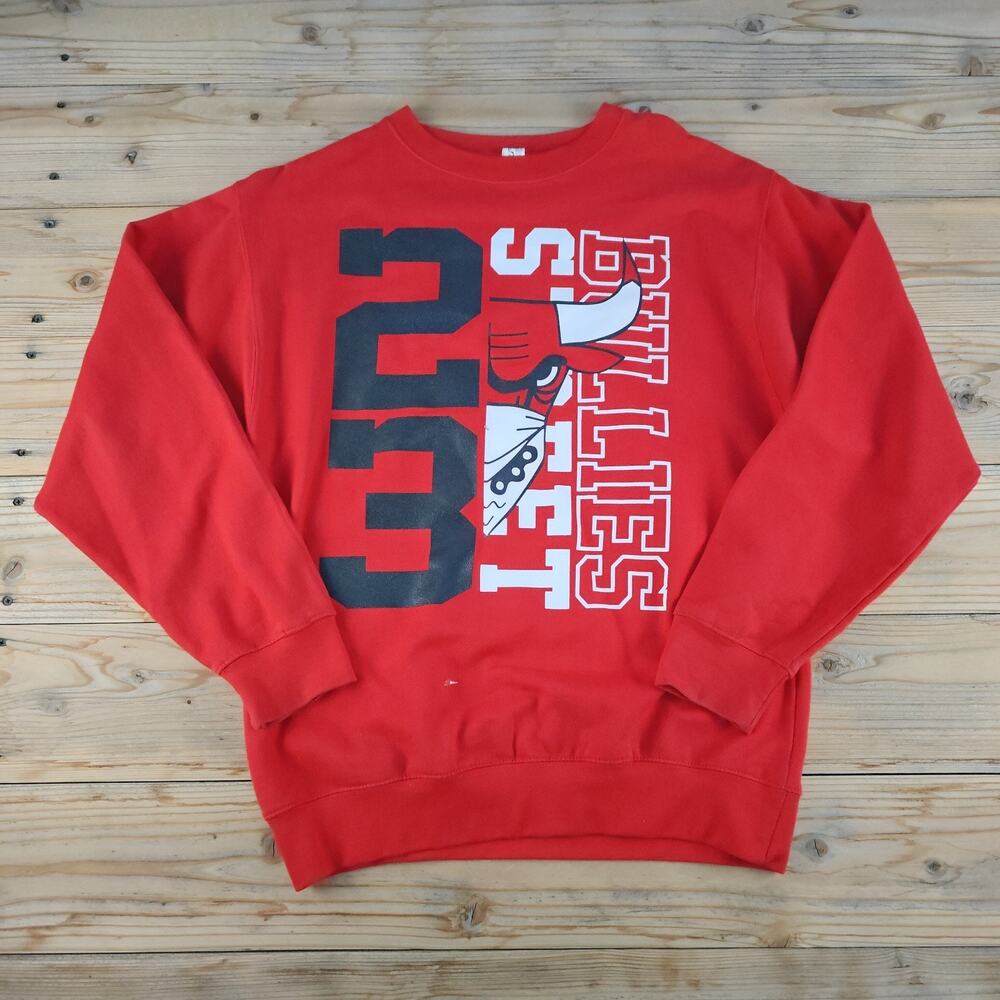 Vintage Chicago Bulls Mens Sweatshirt Red Crewneck Size Medium Michael Jordan